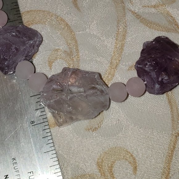 Handmade Purple Quartz Raw Rock Necklace! - Picture 9 of 9
